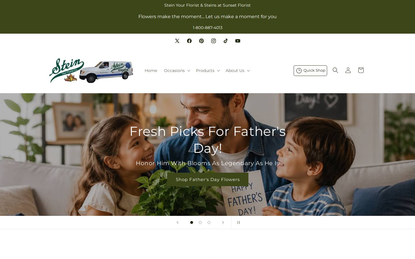 steinyourflorist.com homepage screenshot