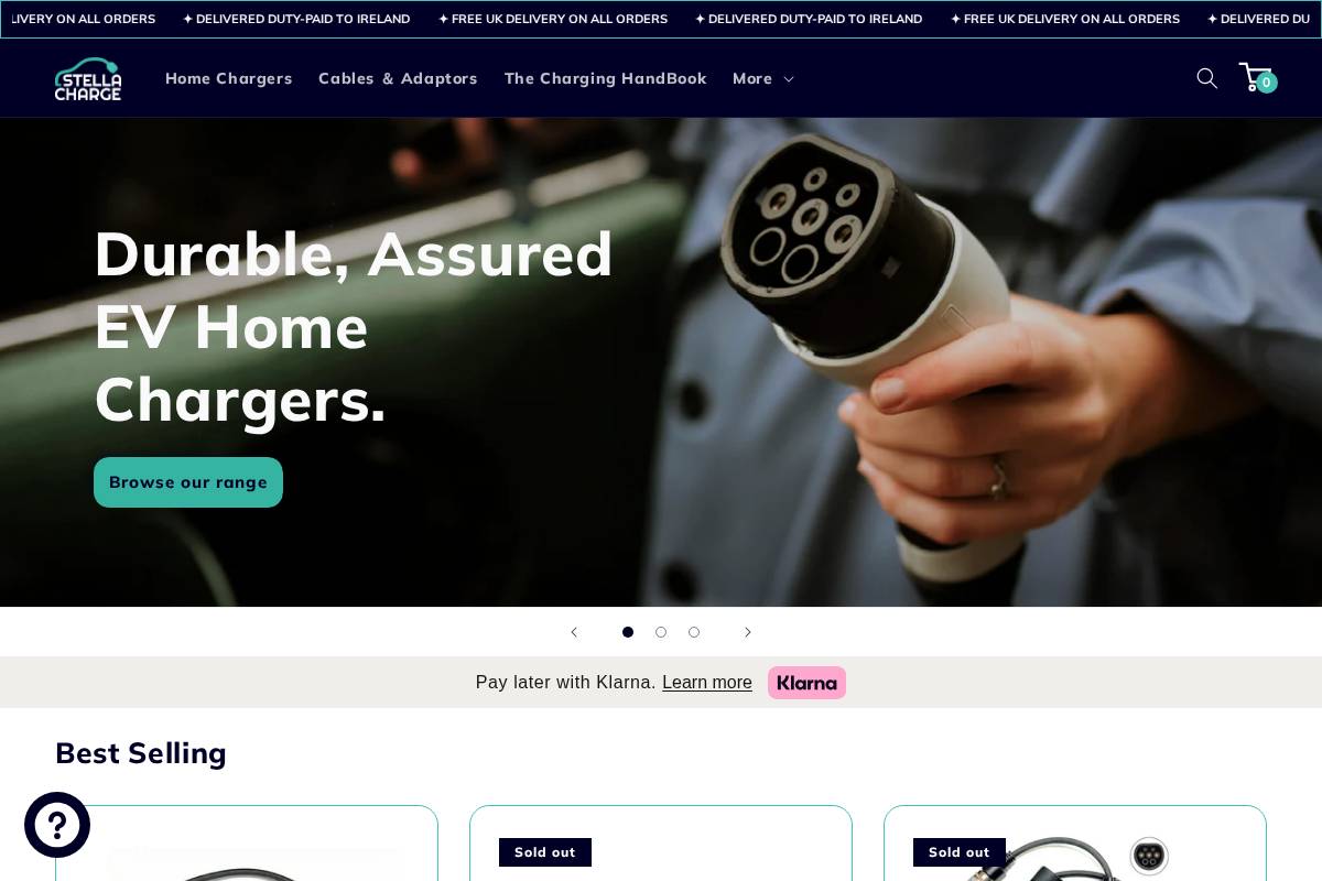 Stella Charge homepage screenshot