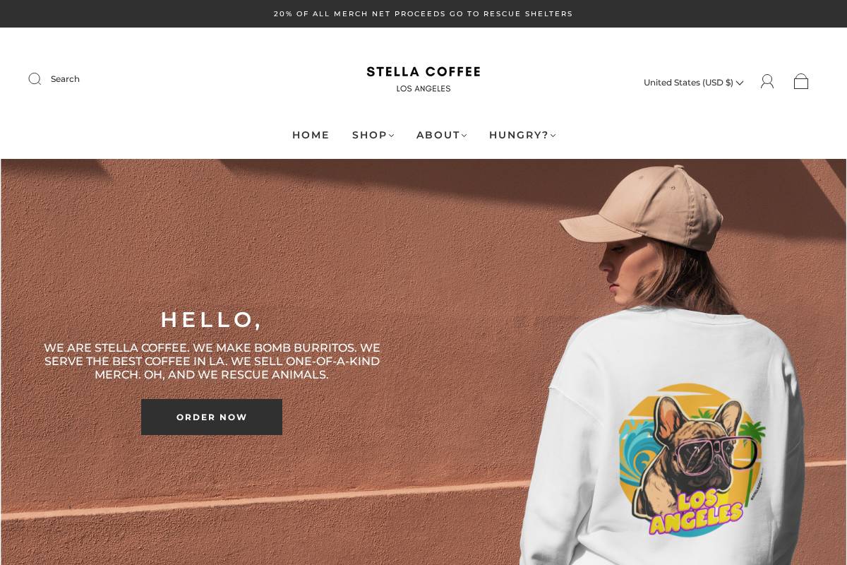 stellacoffeela.com homepage screenshot