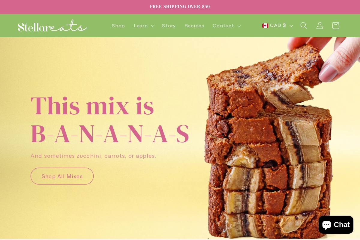 stellareats.com homepage screenshot