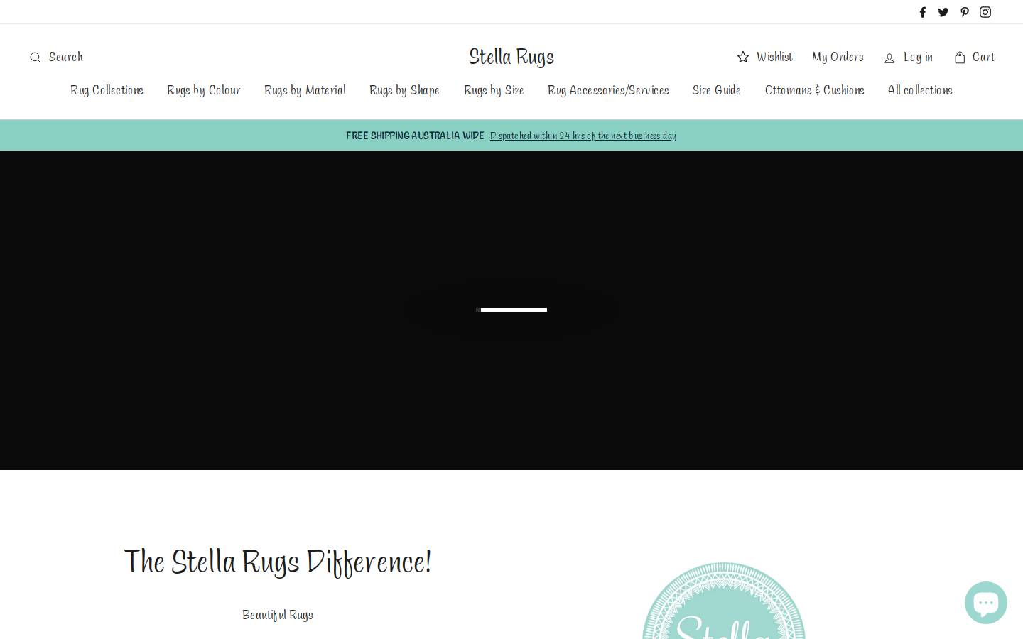 Stella Rugs homepage screenshot