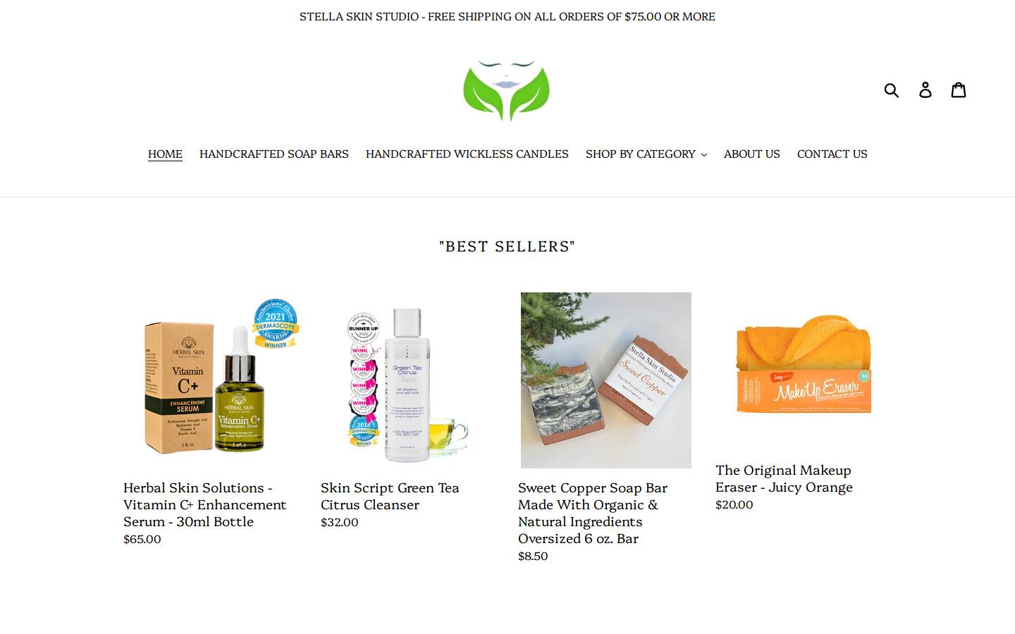 stellaskinstudio.com homepage screenshot