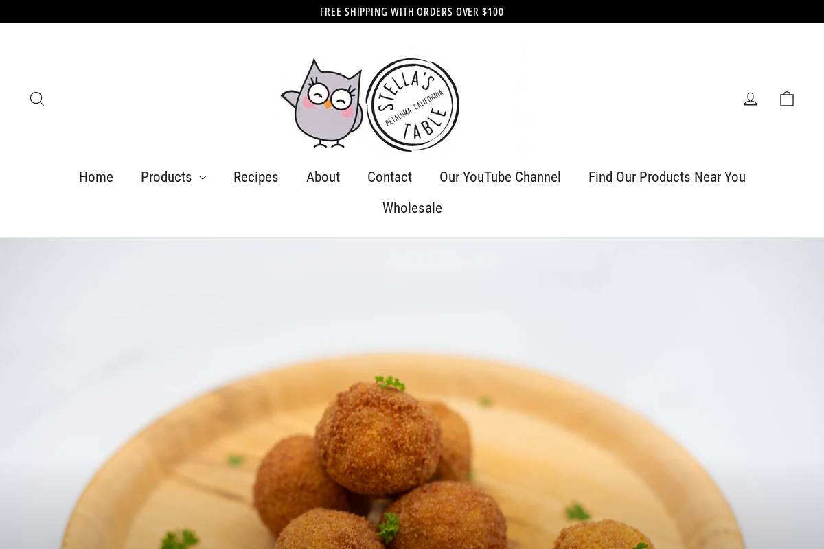 Stella's Table homepage screenshot