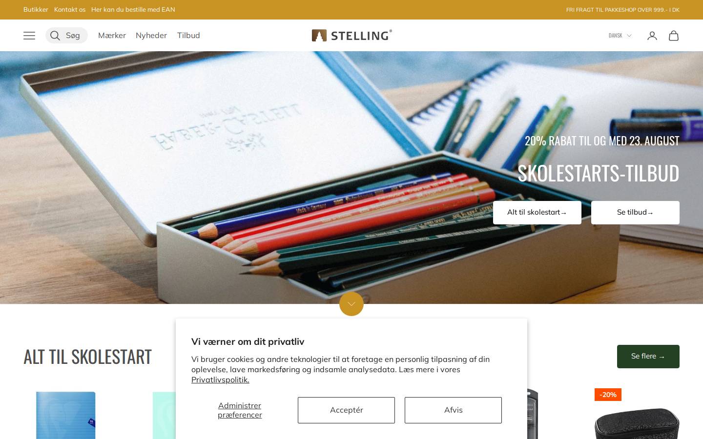 Stelling homepage screenshot