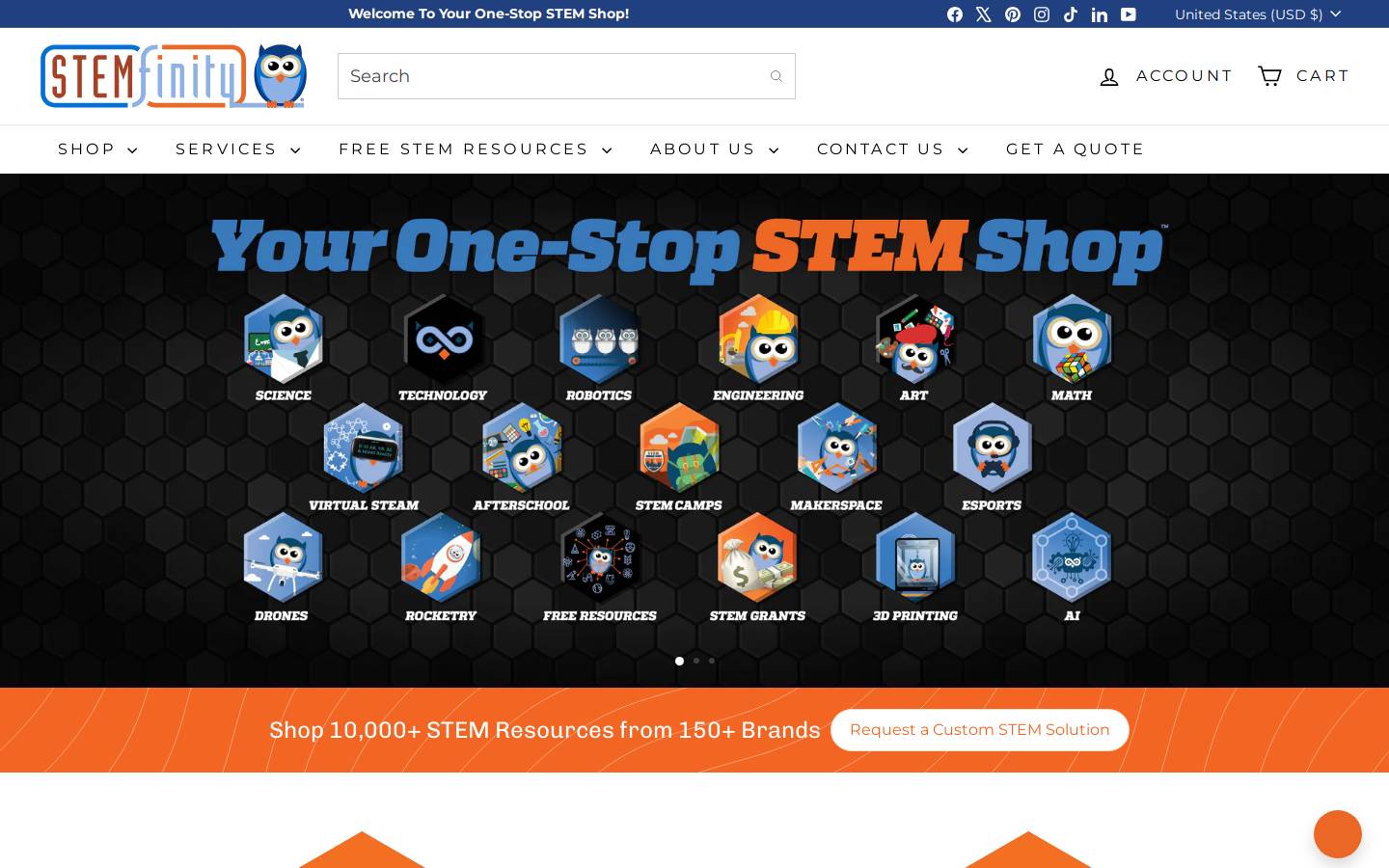 Stemfinity homepage screenshot