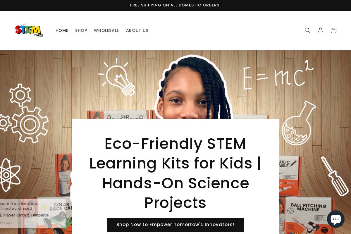 stempoweredkits.com homepage screenshot