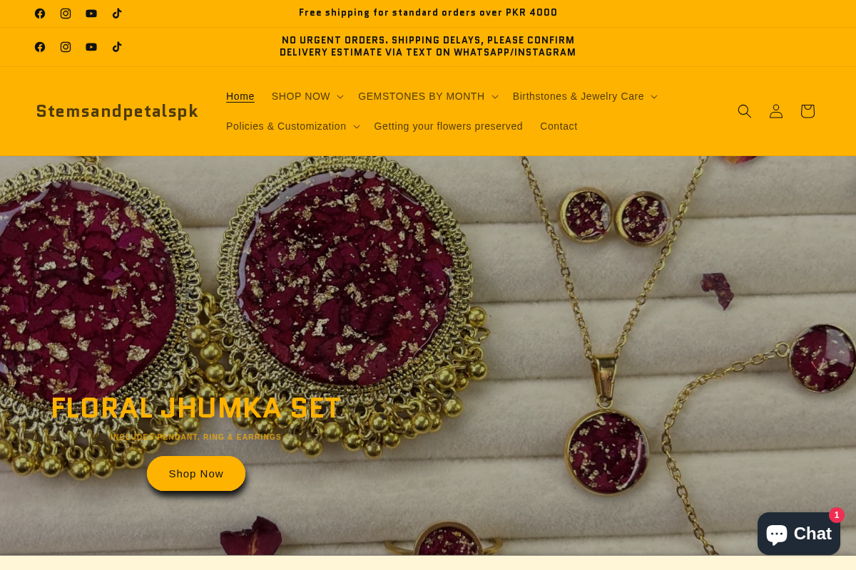 Stemsandpetalspk homepage screenshot