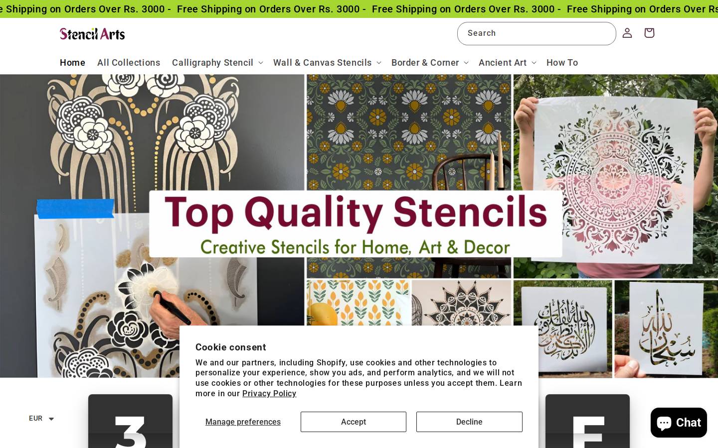 stencilarts.com homepage screenshot
