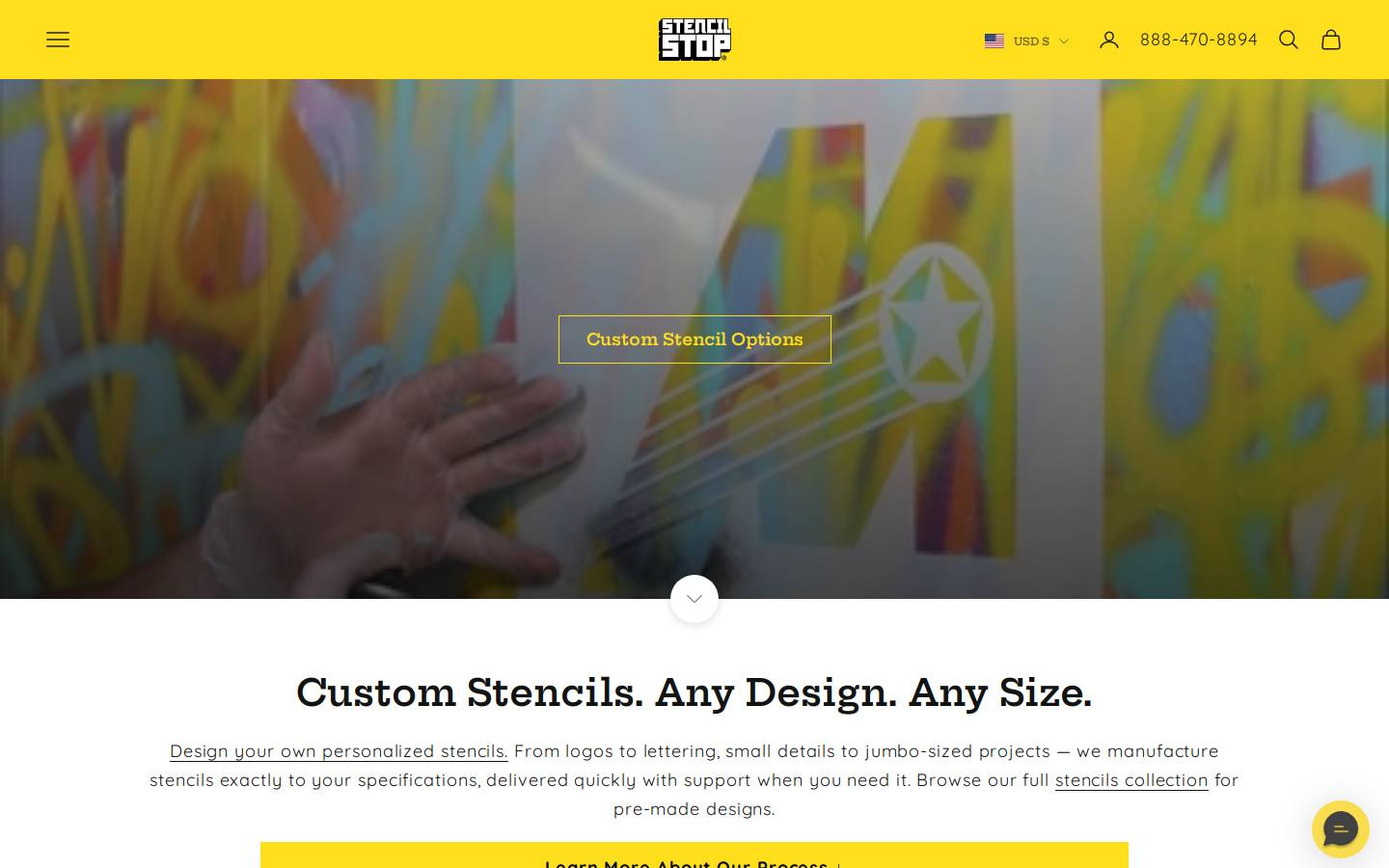 stencilstop.com homepage screenshot