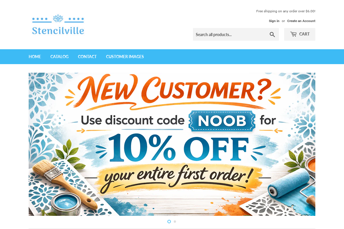 stencilville.com homepage screenshot