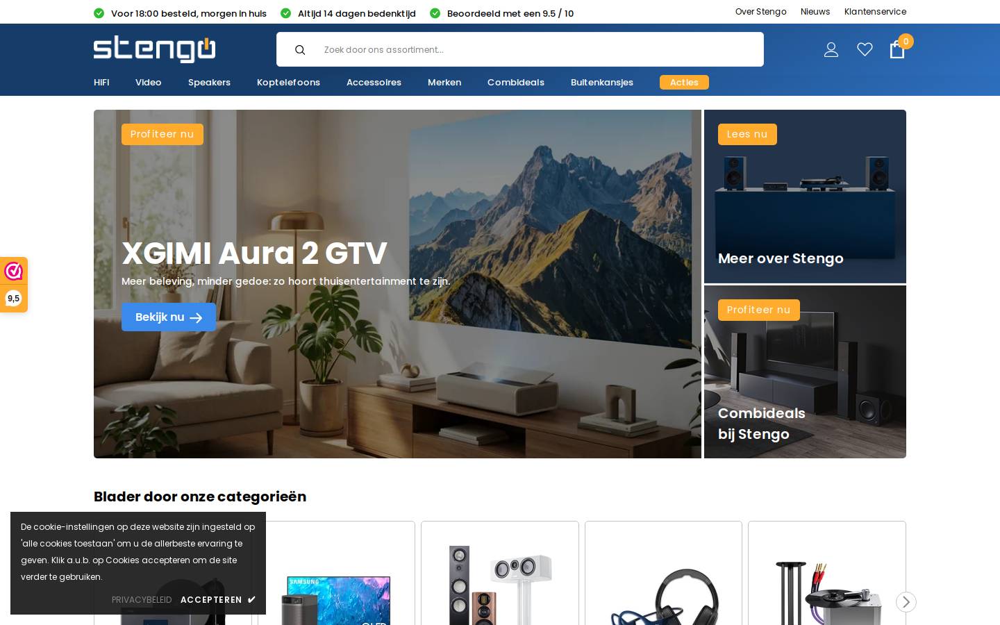 Stengo homepage screenshot