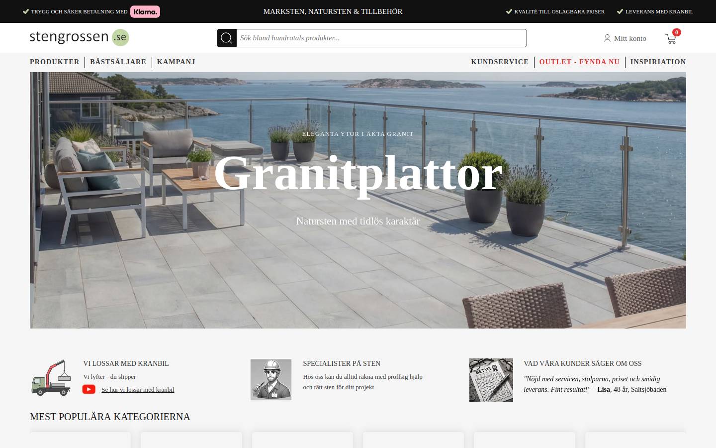 stengrossen.se homepage screenshot