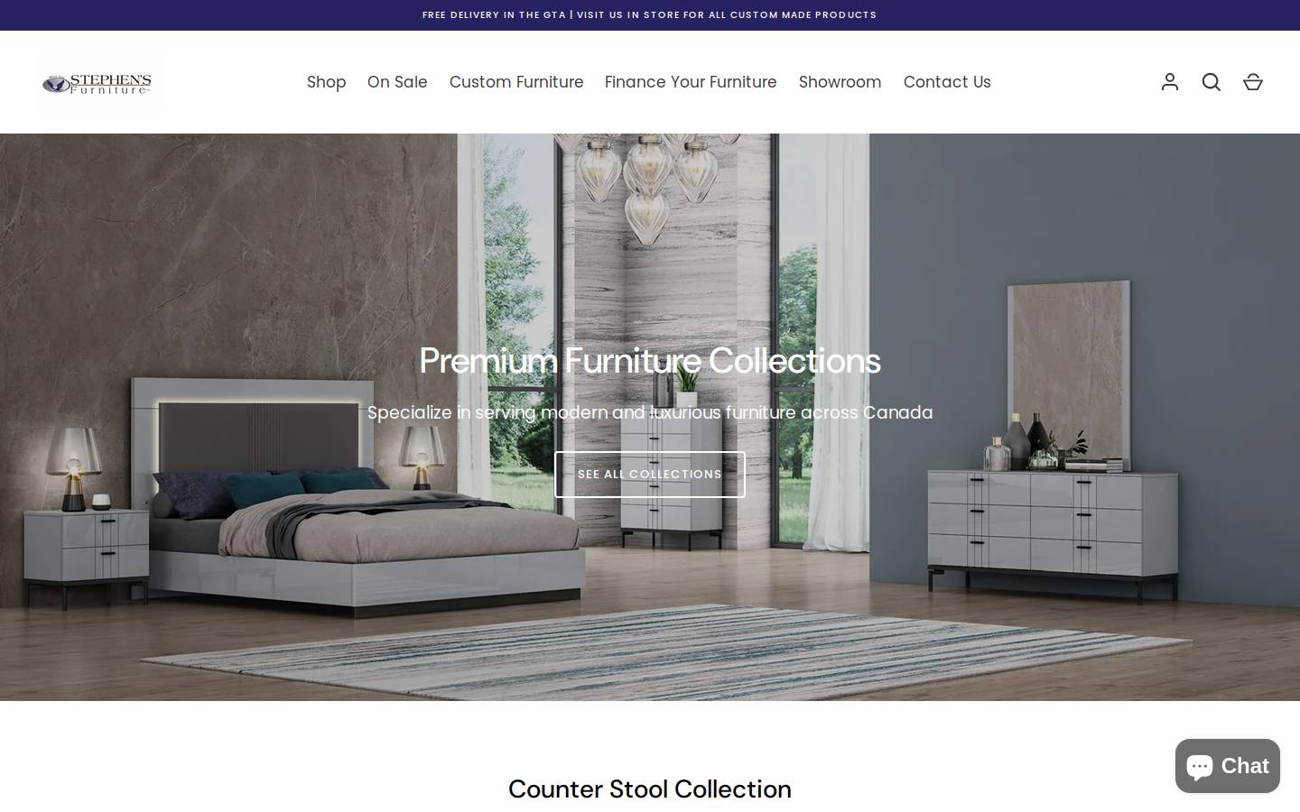 stephensfurnitureltd.com homepage screenshot