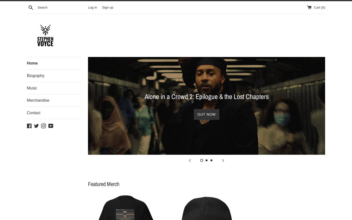 stephenvoycestore.com homepage screenshot
