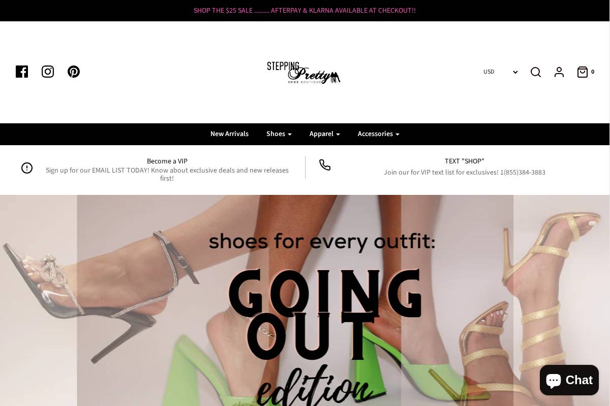 steppingpretty.com homepage screenshot