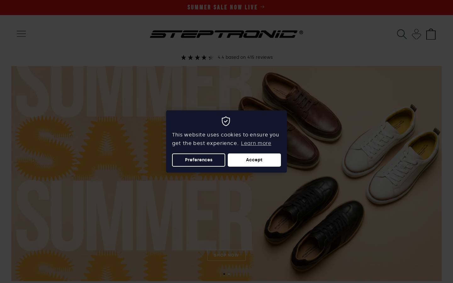 Steptronic Footwear homepage screenshot