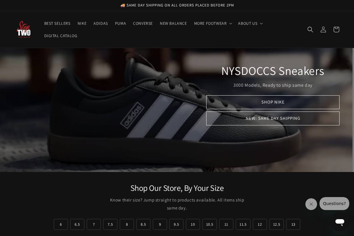 steptwofootwear.com homepage screenshot