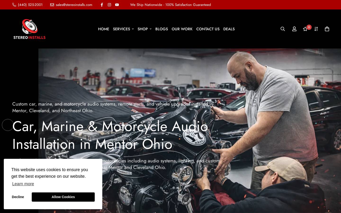 Stereoinstalls homepage screenshot