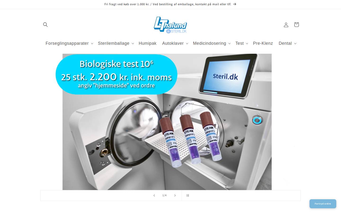 steril.dk homepage screenshot