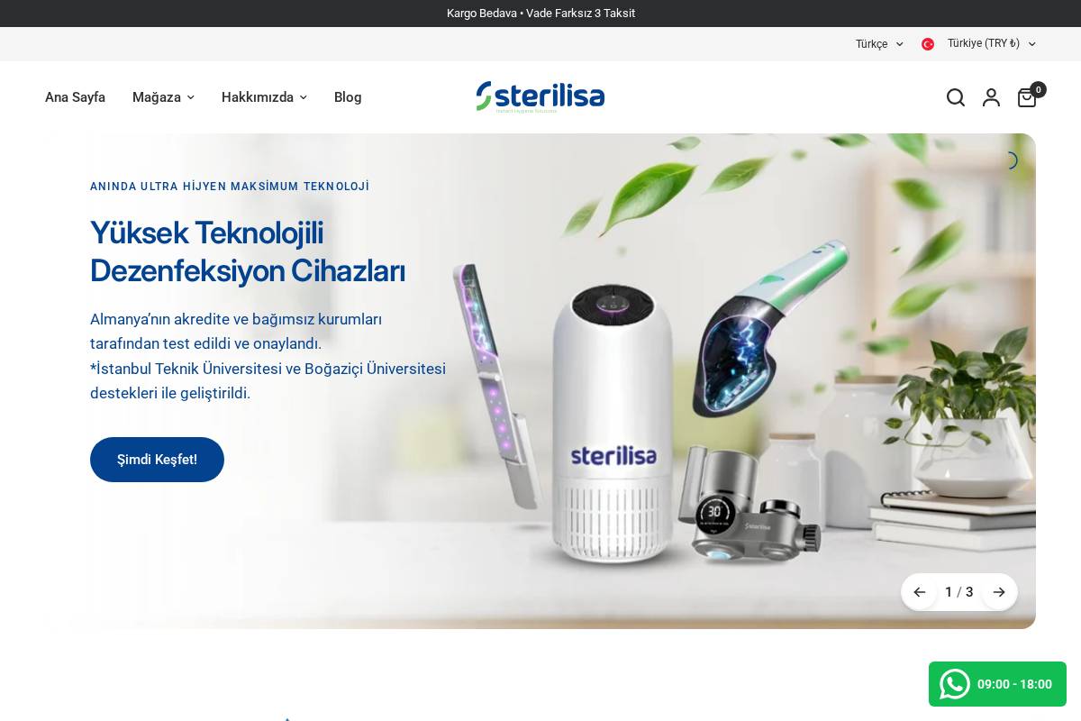 sterilisa.com.tr homepage screenshot