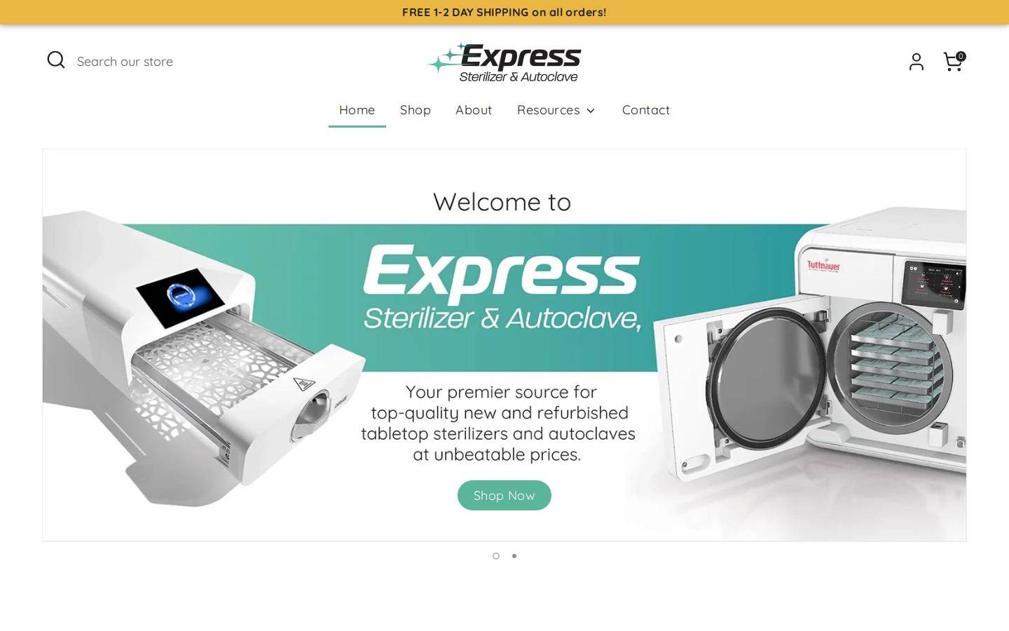 sterilizer.com homepage screenshot