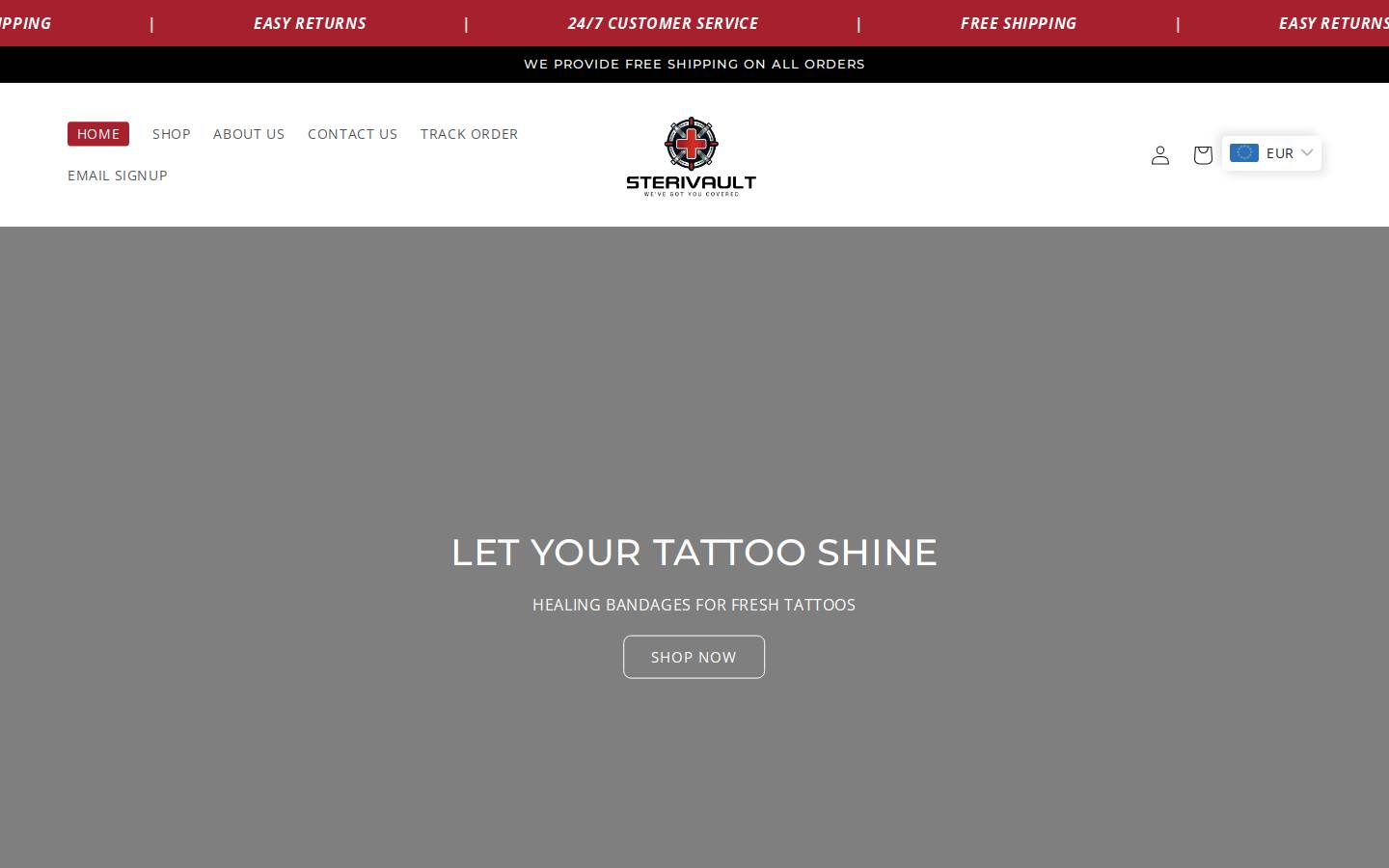 sterivault.com homepage screenshot