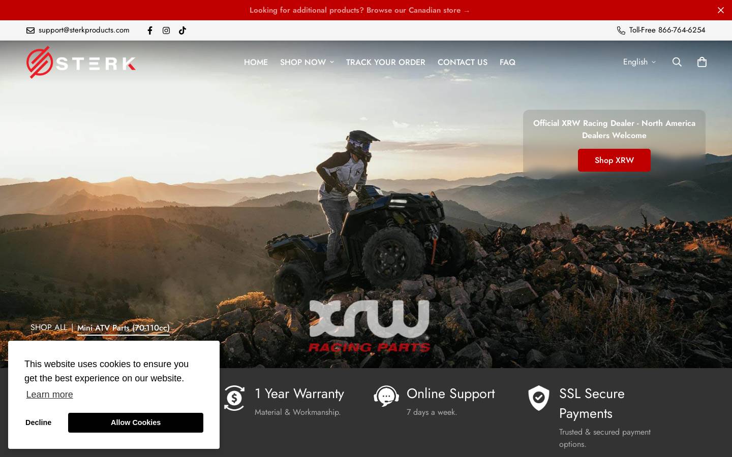sterkproducts.com homepage screenshot