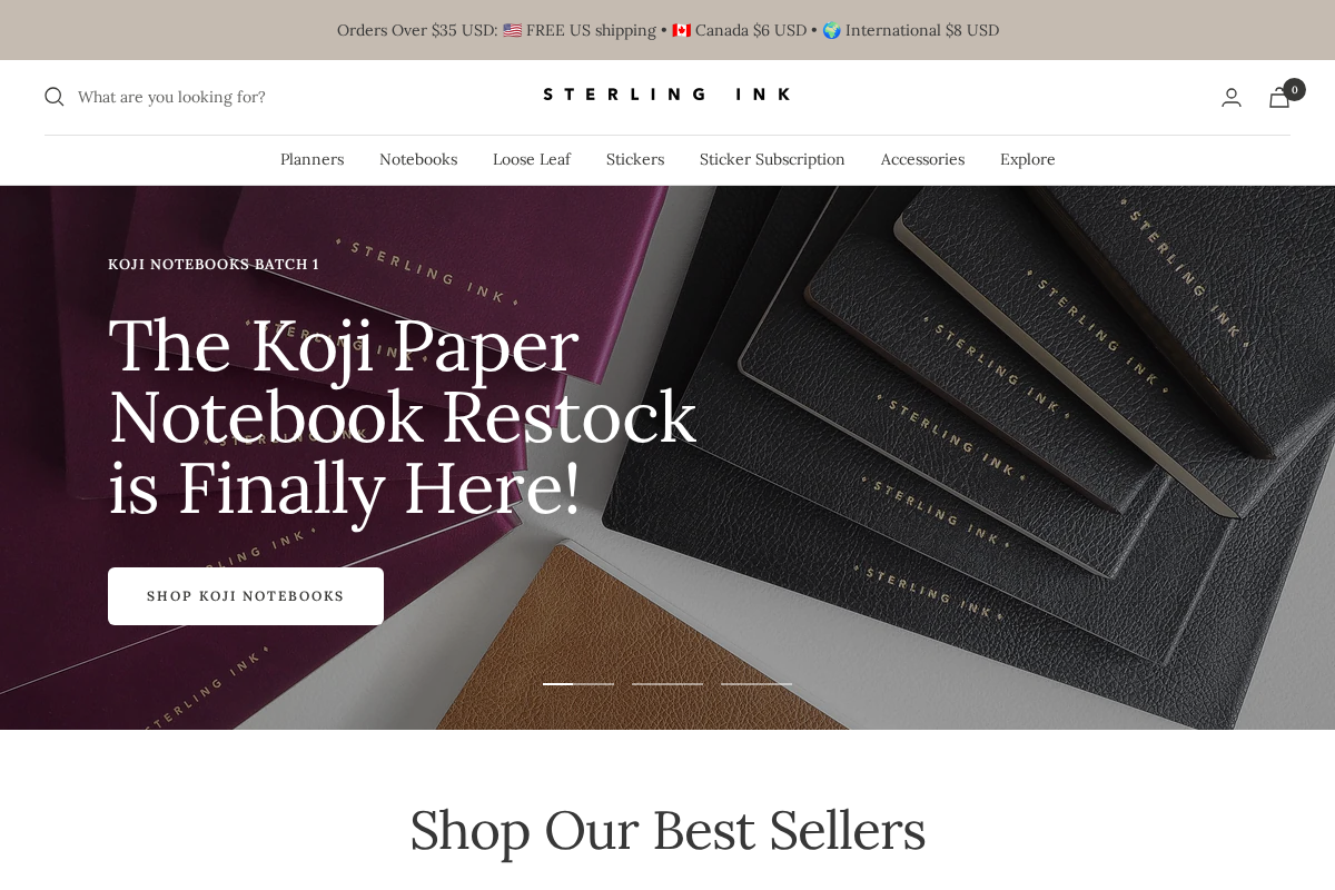 STERLING INK homepage screenshot