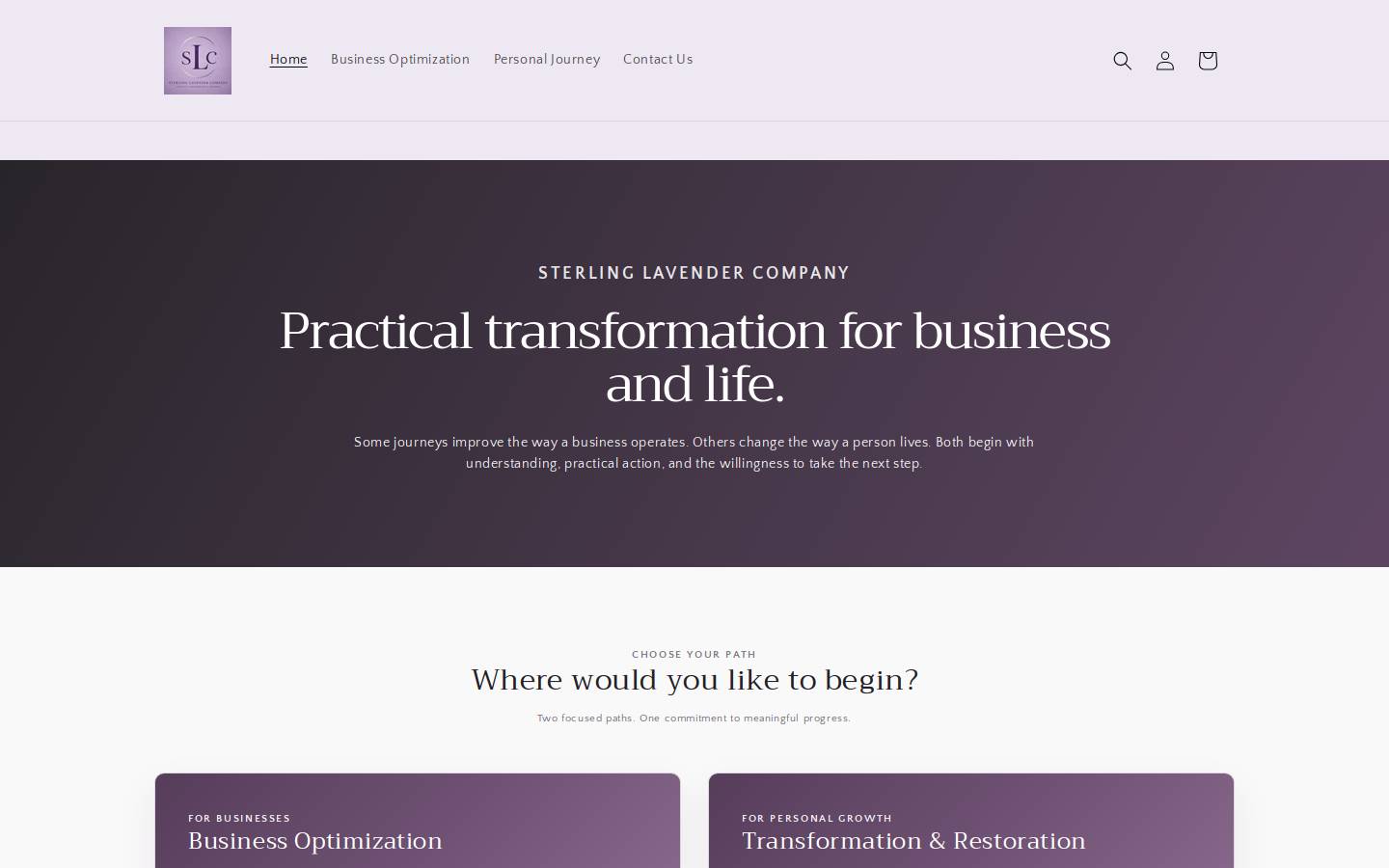 sterlinglavenderco.com homepage screenshot