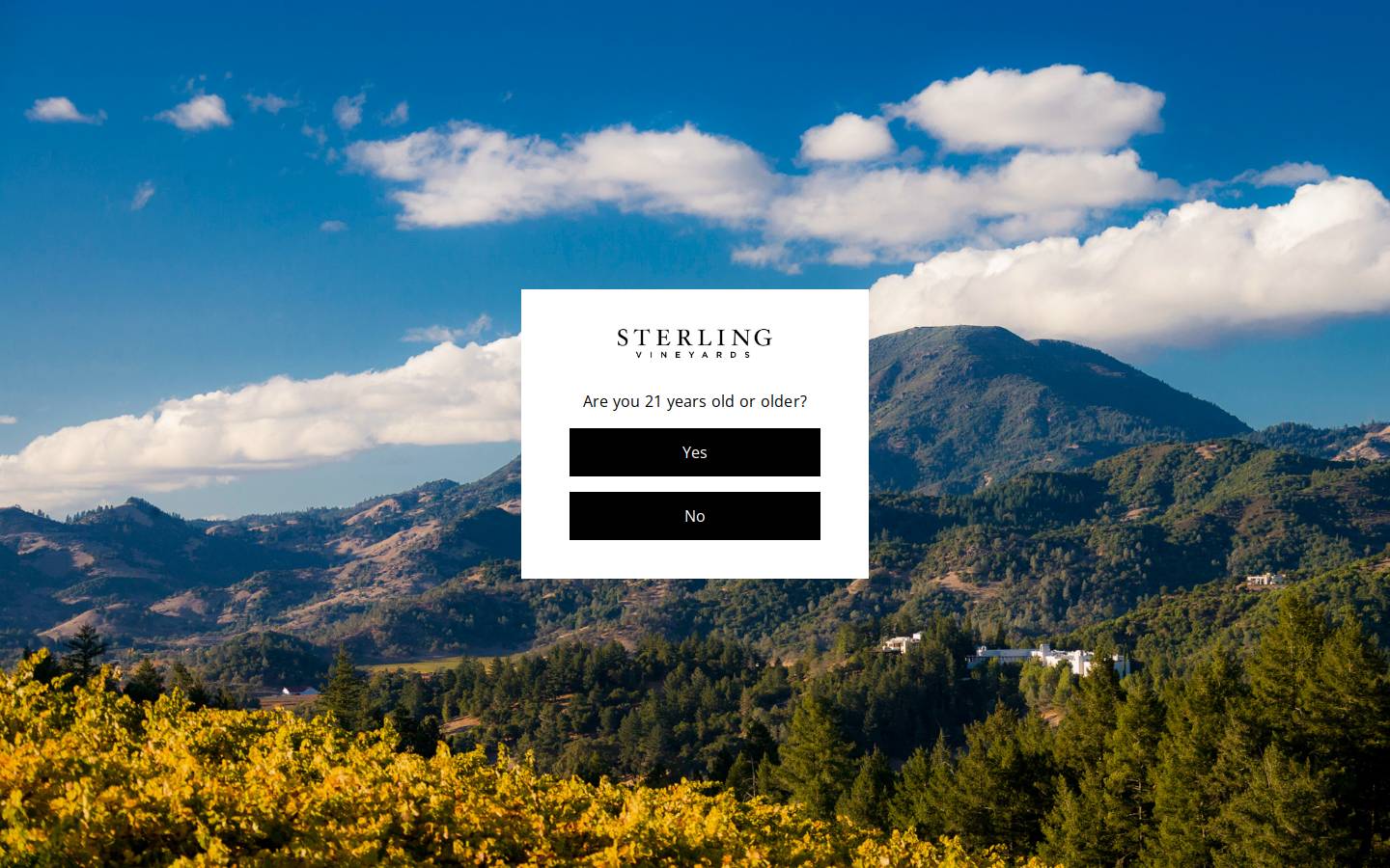 sterlingvineyards.com homepage screenshot