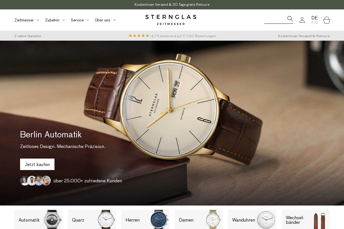 STERNGLAS homepage screenshot