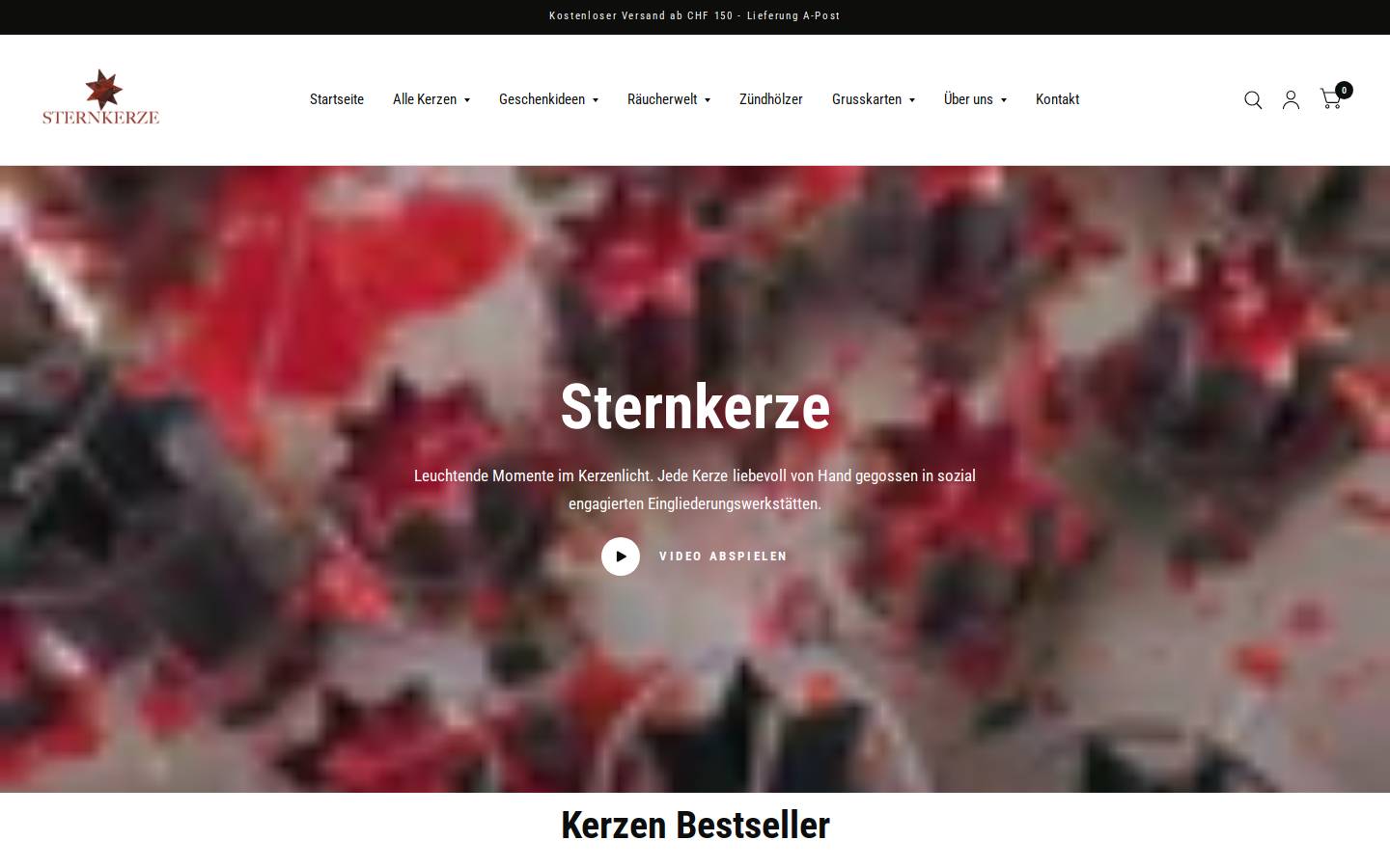 Sternkerze.ch homepage screenshot