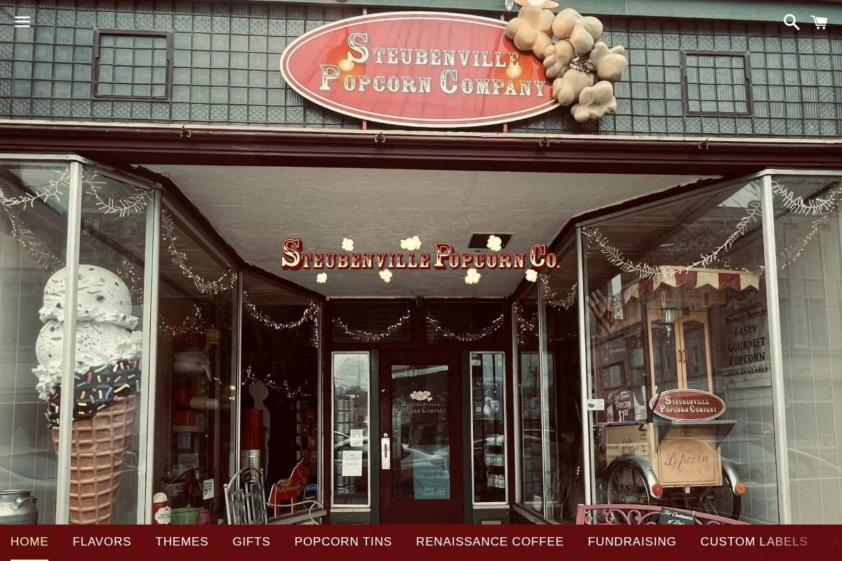 steubenvillepopcorn.com homepage screenshot