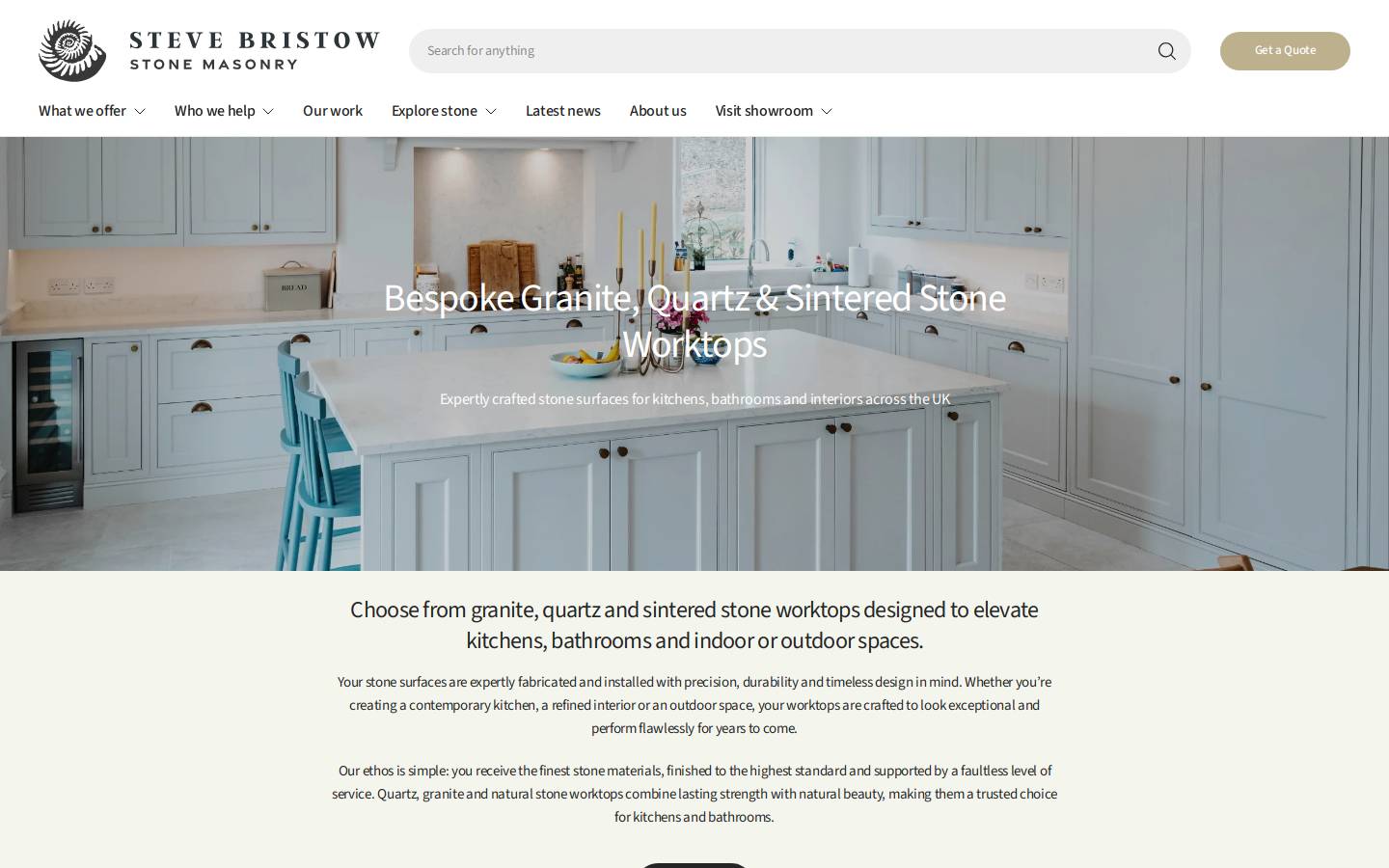 Steve Bristow Stone Masonry homepage screenshot