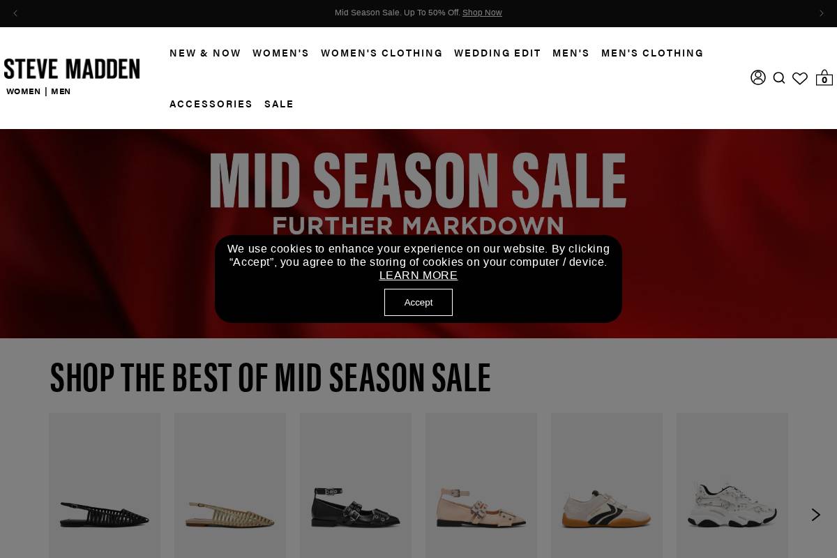 stevemadden.co.za homepage screenshot