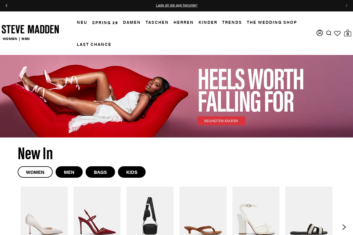 stevemadden.de homepage screenshot