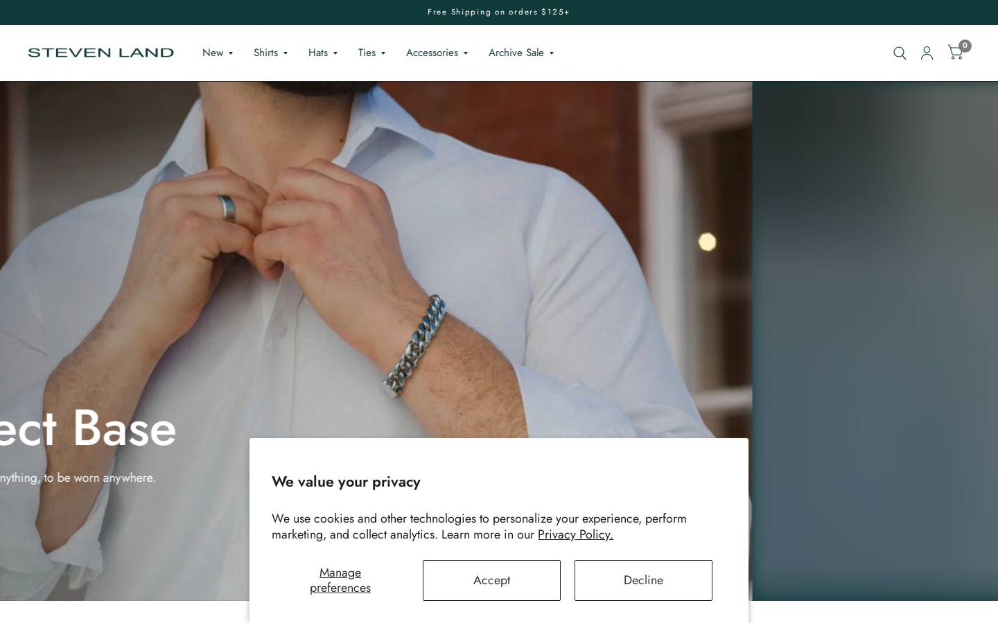 Steven Land homepage screenshot