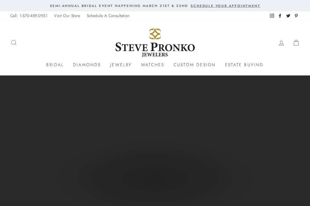 Steve Pronko Jewelers homepage screenshot
