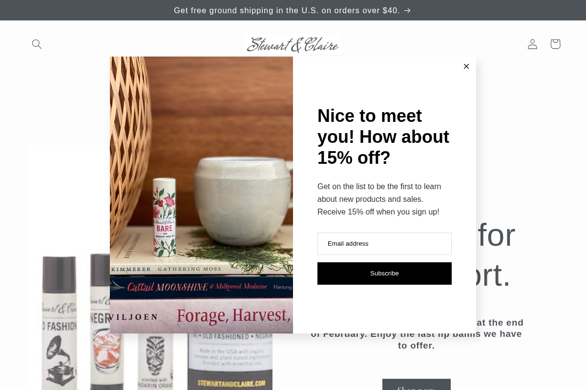 stewartandclaire homepage screenshot