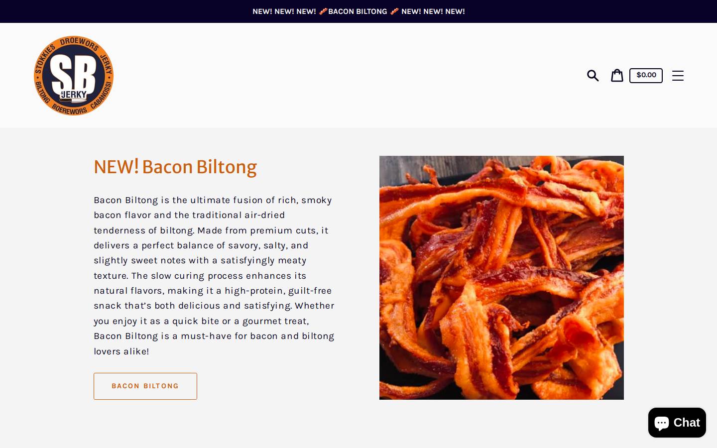 steynsbiltong.au homepage screenshot