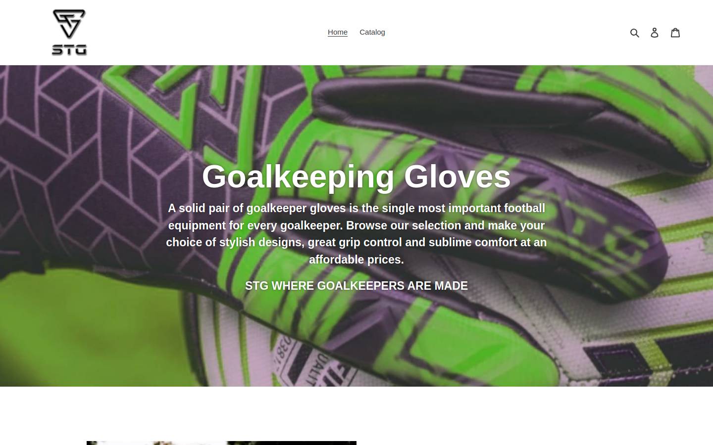 stggoalkeeping.com homepage screenshot