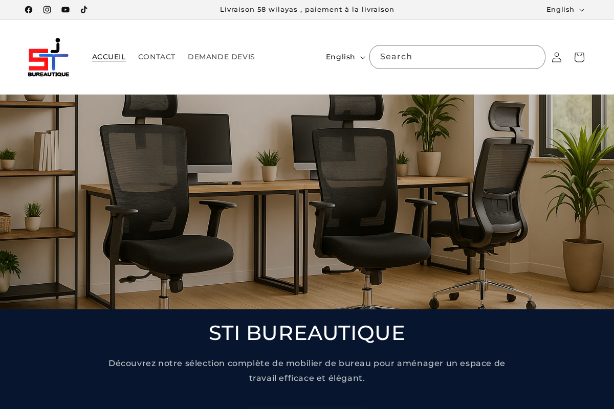 sti bureautique homepage screenshot