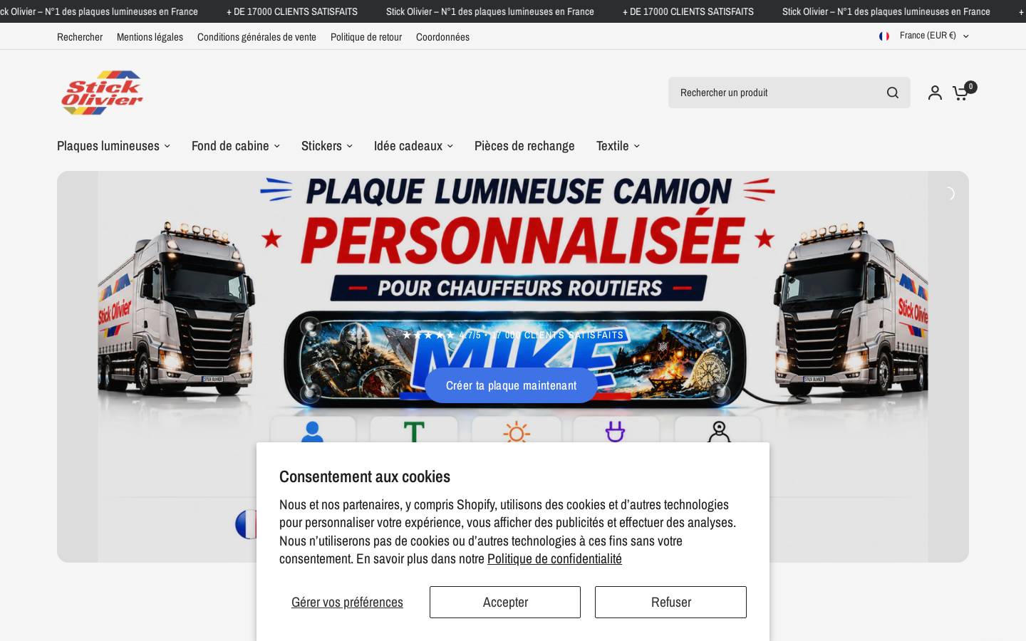 stick-olivier.fr homepage screenshot