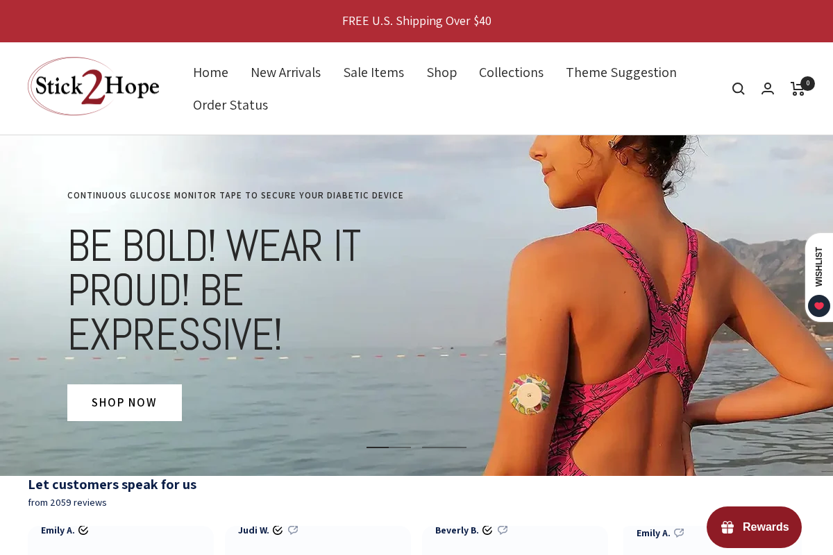 Stick2Hope homepage screenshot