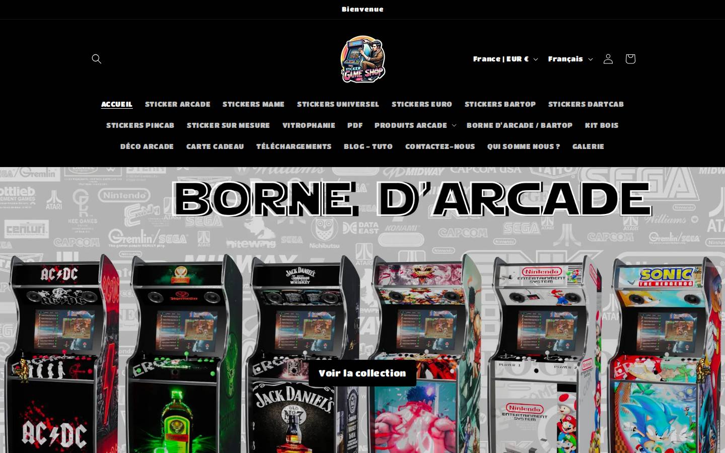 stickergameshop.com homepage screenshot