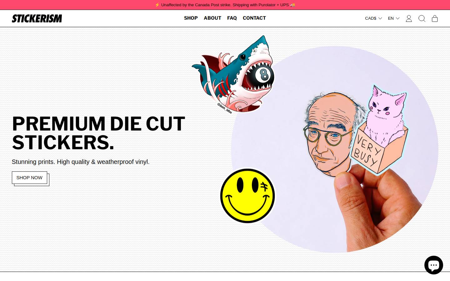 stickerism.com homepage screenshot