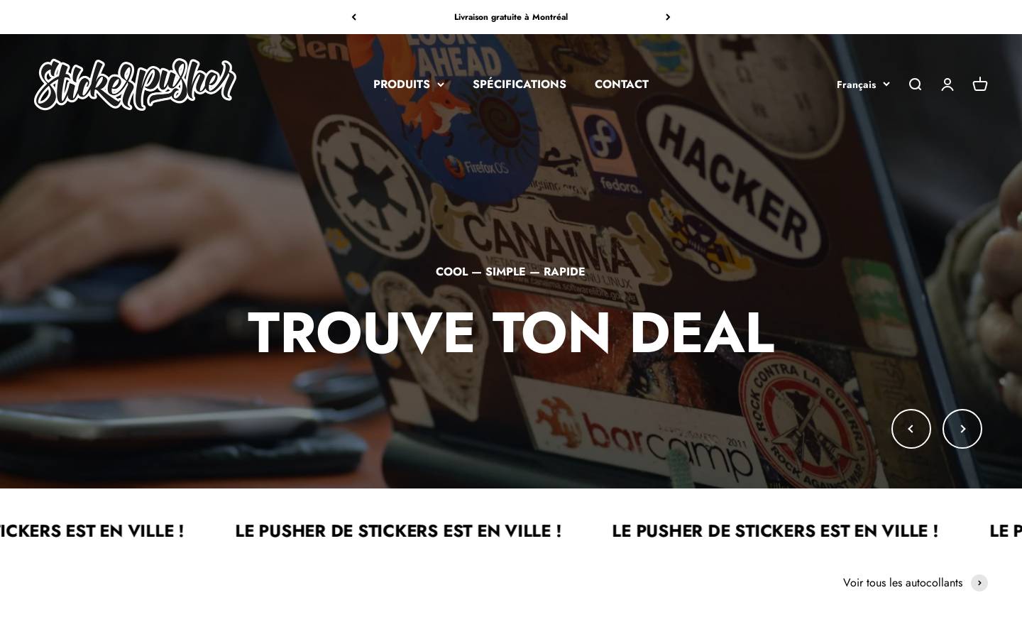 stickerpusher.com homepage screenshot