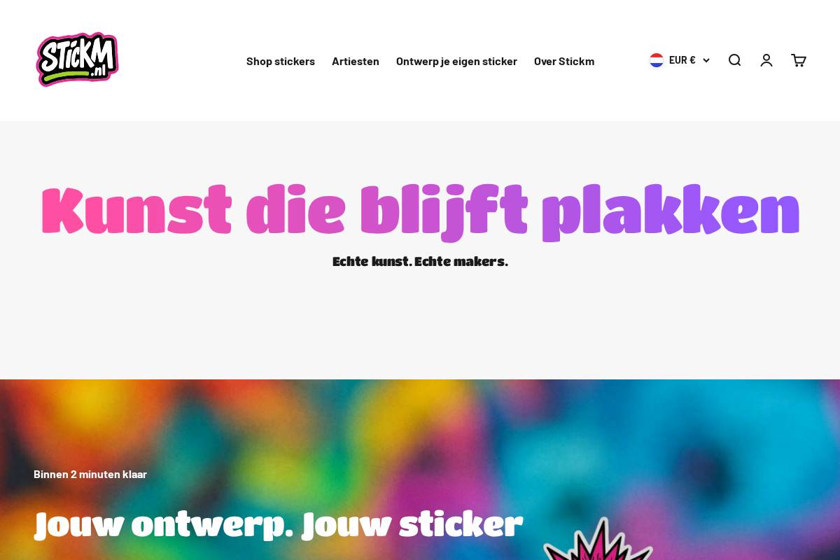 stickm.nl homepage screenshot