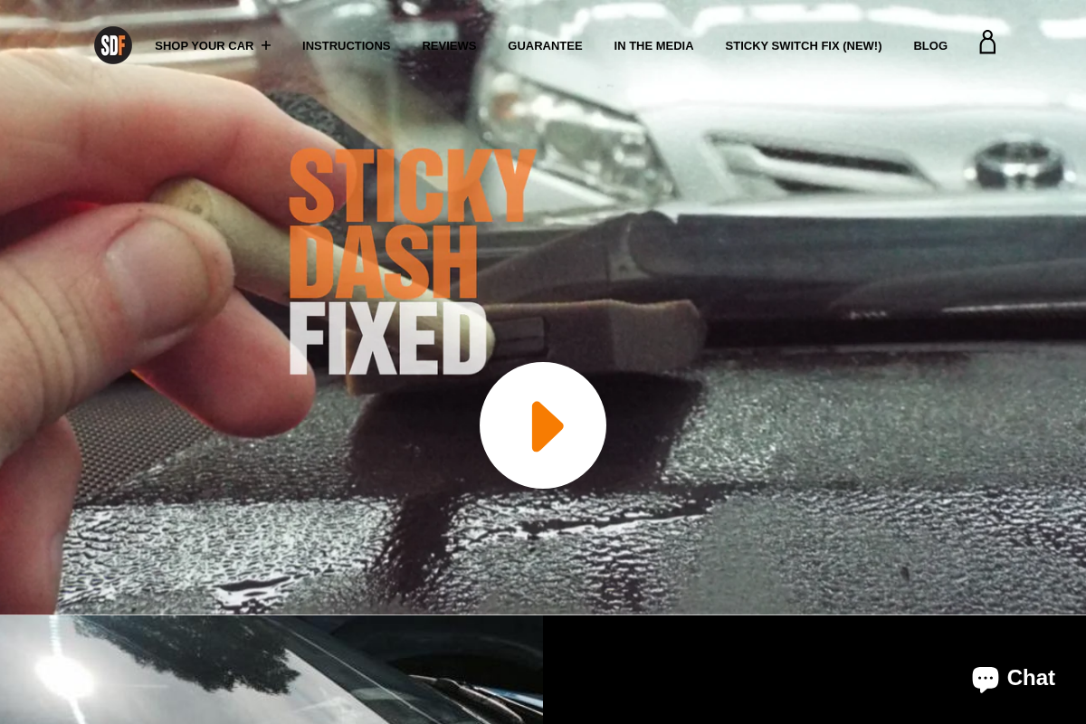 STICKY DASH FIX homepage screenshot