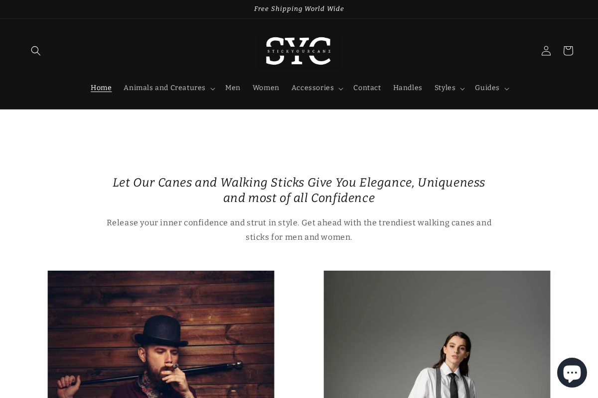 Stick Your Cane homepage screenshot